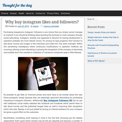 Why buy instagram likes and followers?