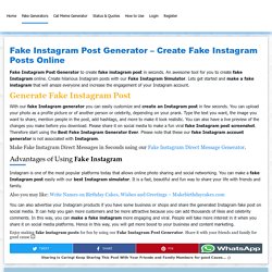 Best Fake Instagram Post Generator - Generate Status