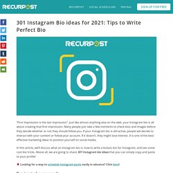 301 Instagram Bio ideas for 2021: Tips to write perfect bio