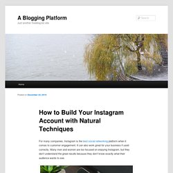 How to Build Your Instagram Account with Natural Techniques