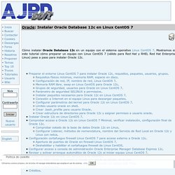 Instalar Oracle Database 12c en Linux CentOS 7 Proyecto AjpdSoft