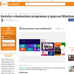 Instalar o desinstalar programas y apps en Windows 8