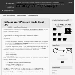 Instalar Wordpress en modo local en Mac OS X