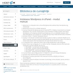 Instalarea Wordpress in cPanel - modul manual - - HostX.ro