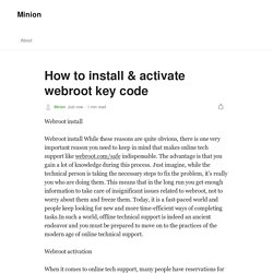 How to install & activate webroot key code?