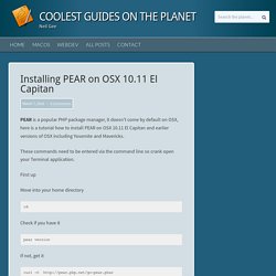 Install and run PEAR on OSX 10.11 El Capitan