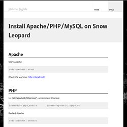 Install Apache/PHP/MySQL on Snow Leopard