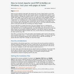 How to install Apache (and PHP+MySQL) on Windows: test your web pages at home - Web design tips & tricks