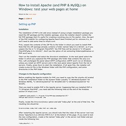 How to install Apache (and PHP+MySQL) on Windows: setting up PHP - Web design tips & tricks