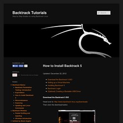 How to Install Backtrack 5 - Backtrack Tutorials