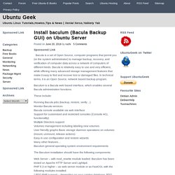 Install baculum (Bacula Backup GUI) on Ubuntu 16.04 Server