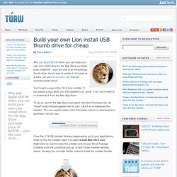 Build your own Lion install USB thumb drive for cheap