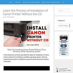 1(855)788-2810 How To Install Canon Printer Without CD