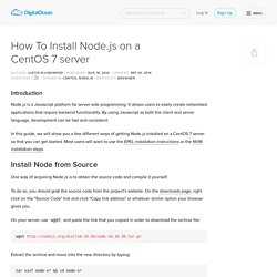 How To Install Node.js on a CentOS 7 server