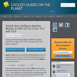 How to install configure Apache, MySQL and PHP on Mac OS X 10.7 Lion