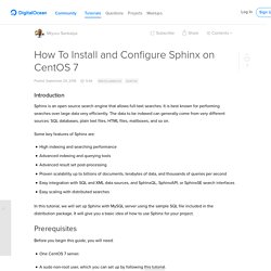 How To Install and Configure Sphinx on CentOS 7