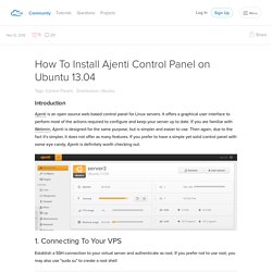 How To Install Ajenti Control Panel on Ubuntu 13.04