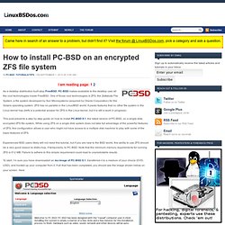 How to install PC-BSD on an encrypted ZFS file system - Iceweasel