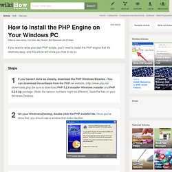How to Install the PHP Engine on Your Windows PC (with video)