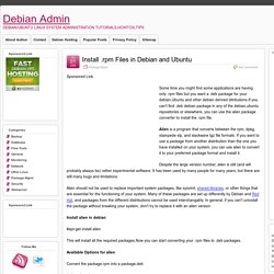 Install .rpm Files in Debian and Ubuntu – Debian Admin