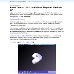 Install Gentoo Linux on VMWare Player on Windows XP