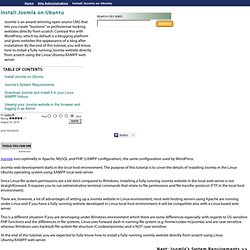 Install Joomla on Ubuntu