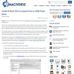 Install & Boot OS X Leopard from a USB Flash Drive