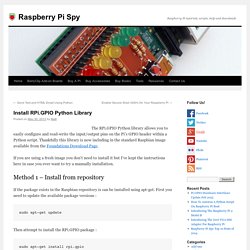 Install RPi.GPIO Python Library