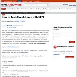 How to Install Arch Linux with UEFI - Distribution - Tutorials