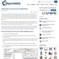 Install OS X Lion From A USB Drive