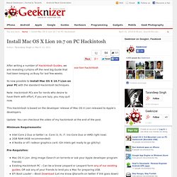 Install Mac OS X Lion 10.7 on PC Hackintosh