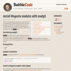 Install Magento modules with modgit « BubbleCode by Johann Reinke