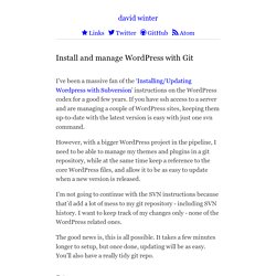Install and manage WordPress with Git