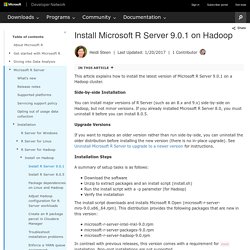 Install Microsoft R Server 9.0.1 on Hadoop