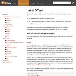 Install OCaml – OCaml