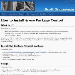 How to install & use Package Control