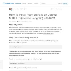 How to Install Ruby on Rails on Ubuntu 12.04 LTS (Precise Pangolin) with RVM