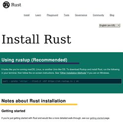 Install Rust - Rust Programming Language