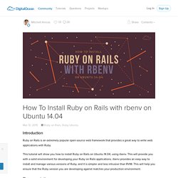 How To Install Ruby on Rails with rbenv on Ubuntu 14.04