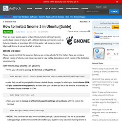 How to install Gnome 3 in Ubuntu [Guide]