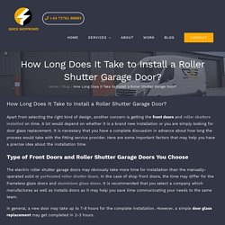 How Long Does It Take to Install a Roller Shutter Garage Door?