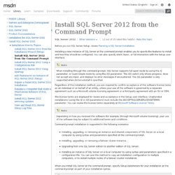 How to: Install SQL Server 2008 R2 from the Command Prompt