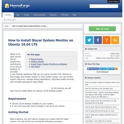 How to install Stacer System Monitor on Ubuntu 18.04 LTS