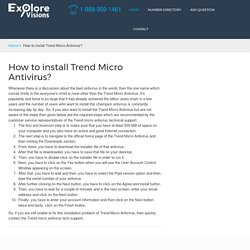 How to install Trend Micro Antivirus?