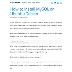 How to install MySQL on Ubuntu/Debian — ariejan de vroom