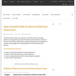 How to install CUDA on Ubuntu 20.04 Focal Fossa Linux