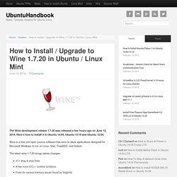 How to Install / Upgrade to Wine 1.7.20 in Ubuntu / Linux Mint