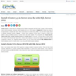Install vCenter 5.5 in Server 2012 R2 with SQL Server 2012