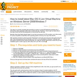 How to install latest Mac OS X Lion Virtual Machine on Windows Server 2008/Windows 7