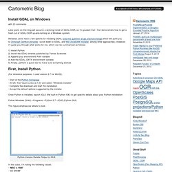 Install GDAL on Windows at Cartometric Blog